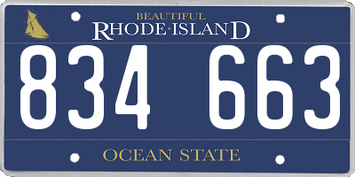 RI license plate 834663