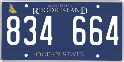 RI license plate 834664