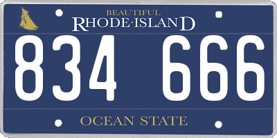 RI license plate 834666