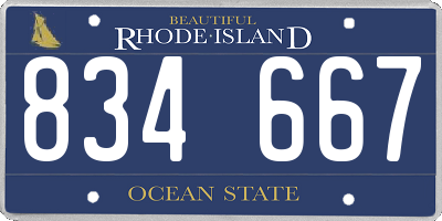 RI license plate 834667
