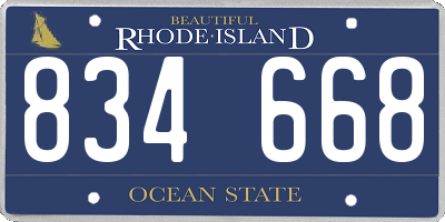 RI license plate 834668