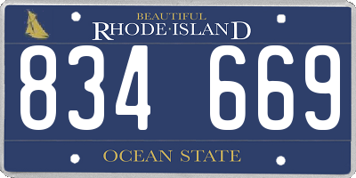 RI license plate 834669