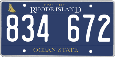RI license plate 834672