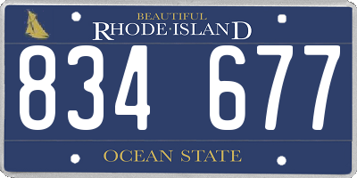 RI license plate 834677