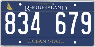 RI license plate 834679