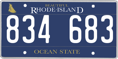 RI license plate 834683