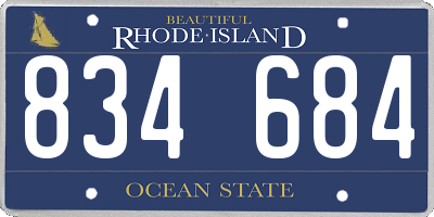 RI license plate 834684