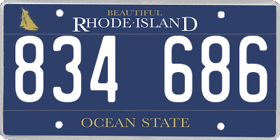 RI license plate 834686
