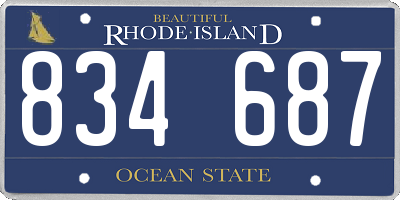 RI license plate 834687