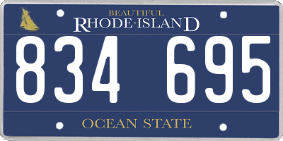 RI license plate 834695