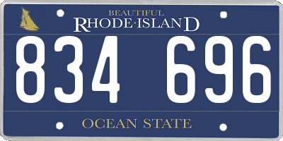 RI license plate 834696