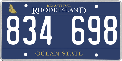 RI license plate 834698