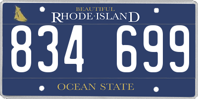 RI license plate 834699