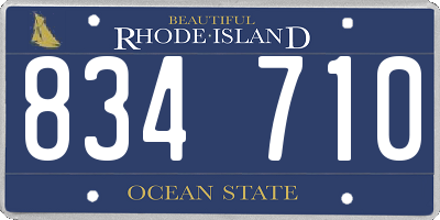 RI license plate 834710
