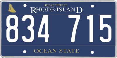 RI license plate 834715