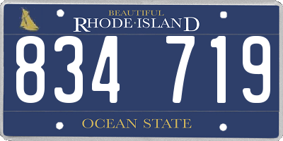 RI license plate 834719
