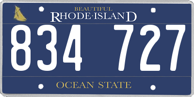 RI license plate 834727