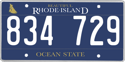 RI license plate 834729