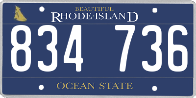 RI license plate 834736