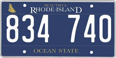 RI license plate 834740