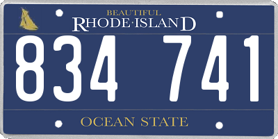 RI license plate 834741