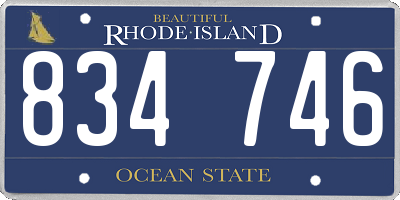 RI license plate 834746