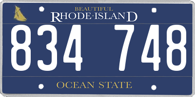 RI license plate 834748