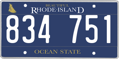RI license plate 834751
