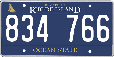 RI license plate 834766