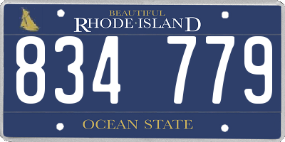 RI license plate 834779