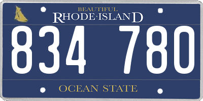 RI license plate 834780