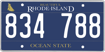 RI license plate 834788