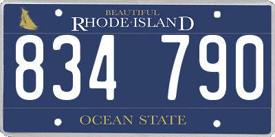 RI license plate 834790
