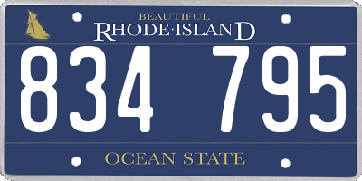 RI license plate 834795
