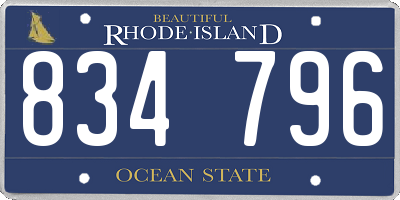 RI license plate 834796
