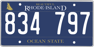 RI license plate 834797