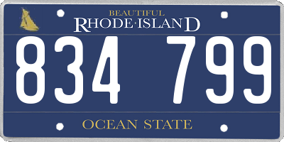 RI license plate 834799