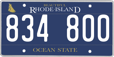 RI license plate 834800