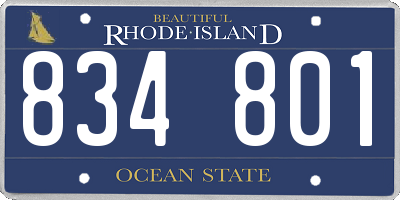 RI license plate 834801