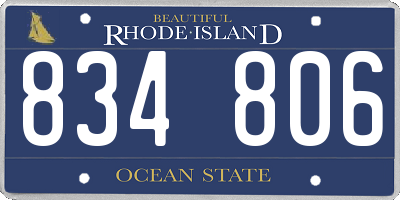 RI license plate 834806