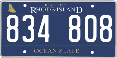 RI license plate 834808
