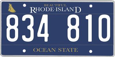 RI license plate 834810