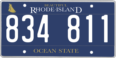 RI license plate 834811