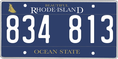 RI license plate 834813