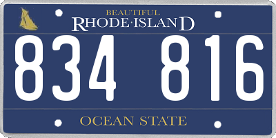 RI license plate 834816