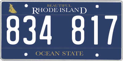 RI license plate 834817
