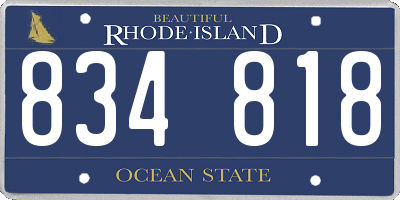 RI license plate 834818