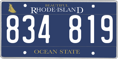 RI license plate 834819