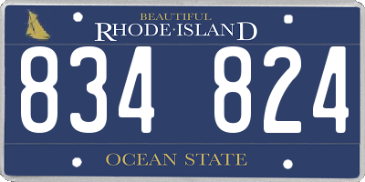 RI license plate 834824
