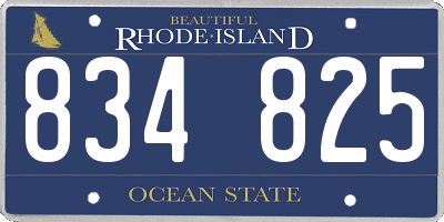 RI license plate 834825